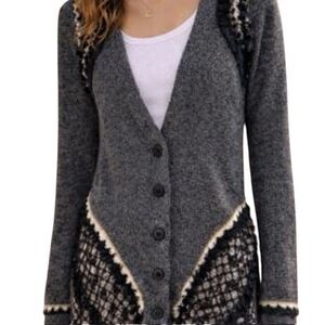 Sleeping On Snow Anthropologie Corby Lodge Cardigan Sweater No Fur S M